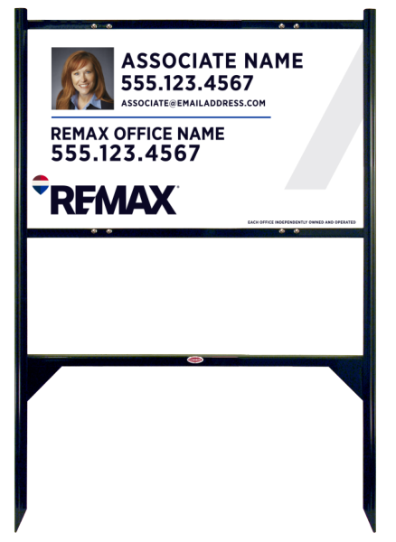 Reflective Angle Iron Frame and Associate Name w Photo Sign Panel Unit, 18h x 30w, Steel